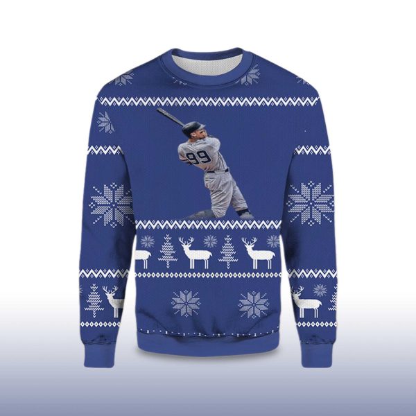 2025 Aaron Judge 99 Yankees Ugly Christmas Sweater