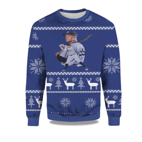 2025 Aaron Judge Basketball Yankees Ugly Christmas Sweater 1