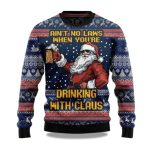 2025 Ain’t No Law When Drinking Beer Christmas Ugly Sweater