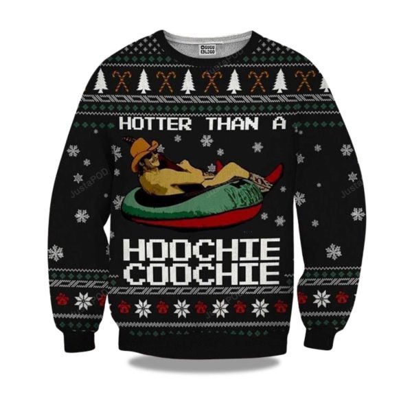 2025 Alan Jackson Hotter Than A Hoochie Hoochie Christmas Ugly Sweater 1