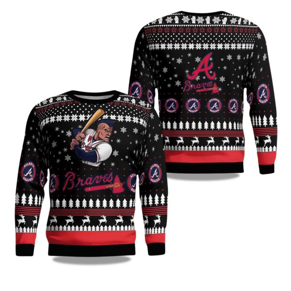 2025 Atlanta Cartoon Braves Christmas Ugly Sweater 1