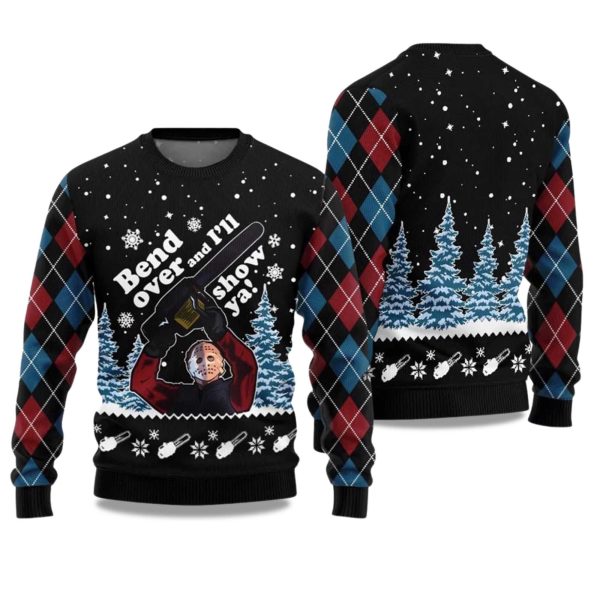 2025 Bend Over and Ill Show Ya Ugly Christmas Sweater 1