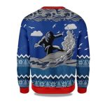 2025 Bigfoot Surfing Christmas Ugly Sweater