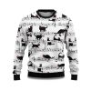 2025 Black Cat Christmas Music Ugly Christmas Sweater 1