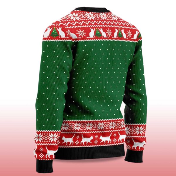 2025 Black Cat Drink Coffee Christmas Ugly Sweater 2