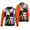 2025 Black Cat Ghost Holiday Halloween Ugly Sweater 1