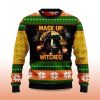 2025 Black Cat Mask up Witches Ugly Christmas Sweater 2
