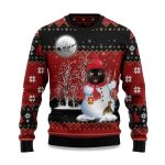 2025 Black Cat Santa Snowman Ugly Christmas Sweater