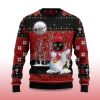 2025 Black Cat Santa Snowman Ugly Christmas Sweater 2