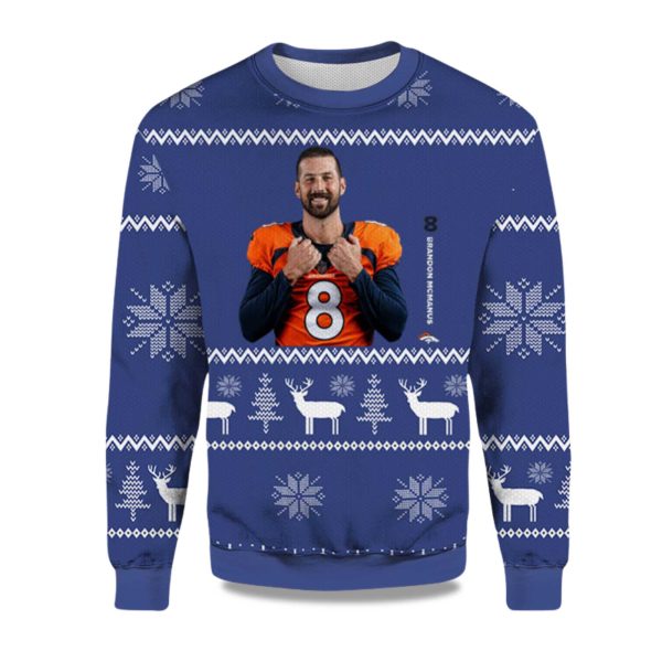 2025 Brandon McManus Player Of The Week Denver Broncos Ugly Sweater 1
