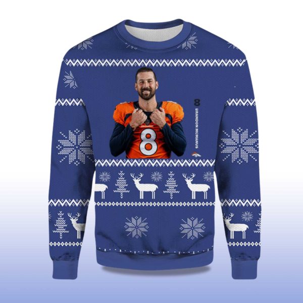 2025 Brandon McManus Player Of The Week Denver Broncos Ugly Sweater 2