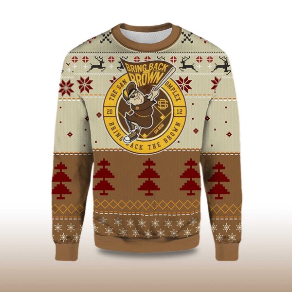 2025 Bring Back Brown San Diego Padres Ugly Christmas Sweater