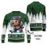 2025 Capybara Playing Hockey Ugly Christmas Sweater 1