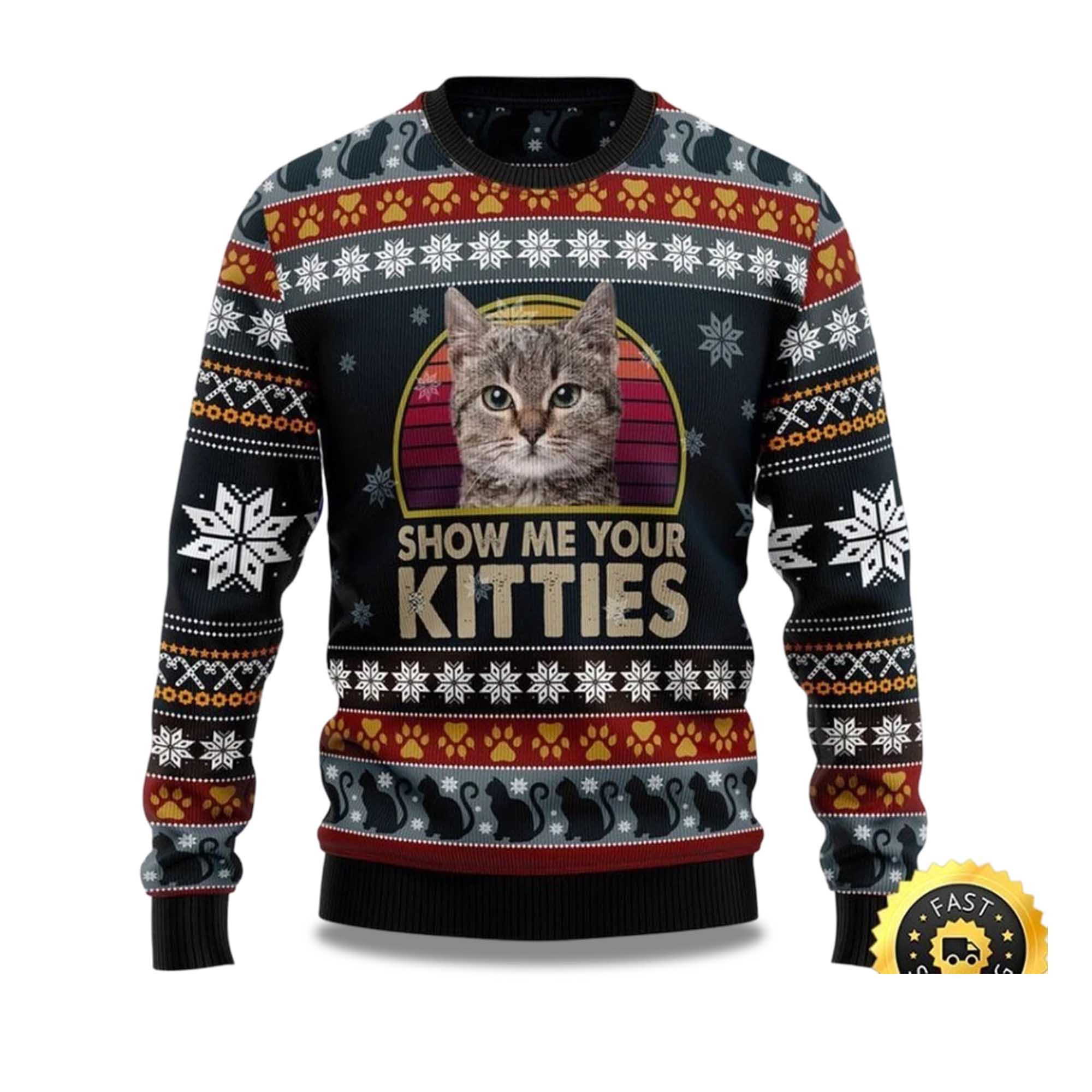 2025 Cat Show Me Your Kitties Ugly Christmas Sweater 2025 Cat Show Me Your Kitties Ugly Christmas Sweater