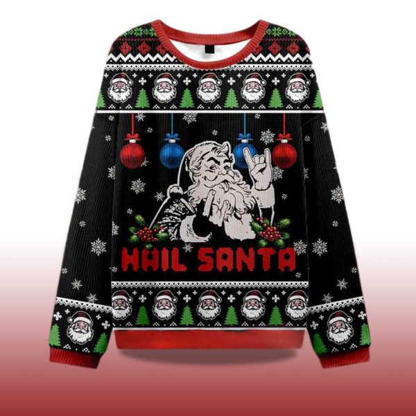 2025 Christmas Hail Santa Ugly Sweater 2