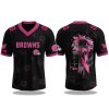 2025 Cleveland Browns x Breast Cancer Awareness Month V neck Short Sleeve Jersey