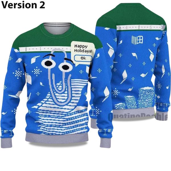 2025 Clippy Holiday Ugly Christmas Sweater 2