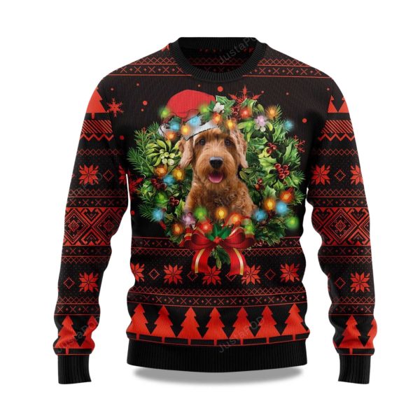 2025 Cute Goldendoodle Dog Christmas Ugly Sweater 1