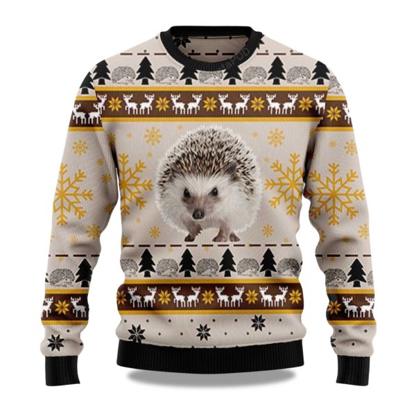 2025 Cute Hedgehog Christmas Ugly Sweater 1