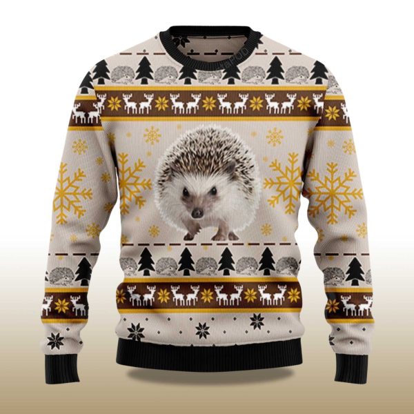 2025 Cute Hedgehog Christmas Ugly Sweater 2
