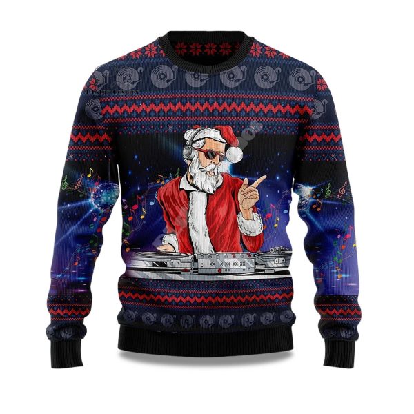 2025 DJ Claus Ugly Chrismas Sweater 1