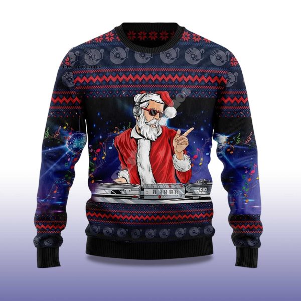 2025 DJ Claus Ugly Chrismas Sweater 2