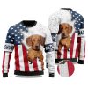 2025 Dachshund Dog USA Flag Christmas Ugly Sweater 1