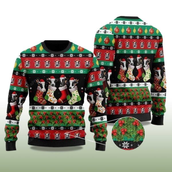 2025 Dairy Cow Christmas Ugly Sweater 2