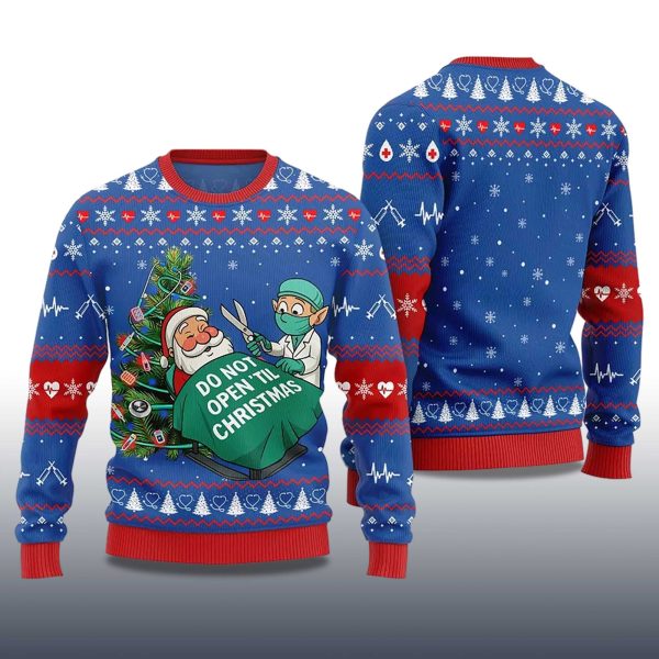 2025 Do Not Opentil Christmas Nurse Ugly Christmas Sweater 2