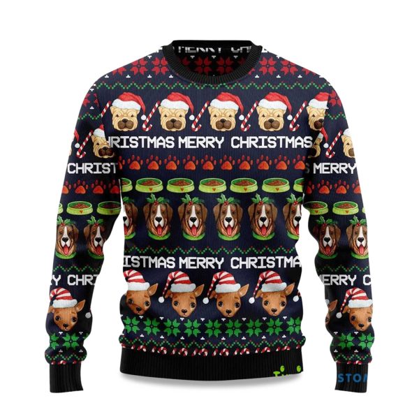 2025 Dog Cute Ugly Christmas Sweater 1