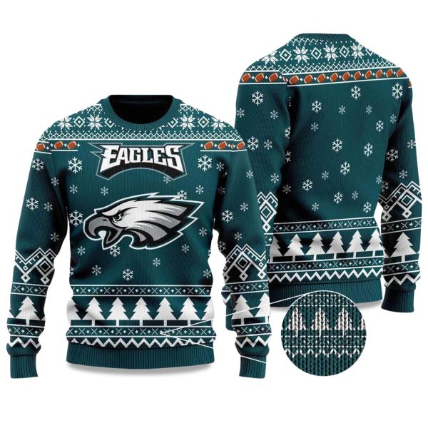 2025 Eagle Football Ugly Christmas Sweater 1