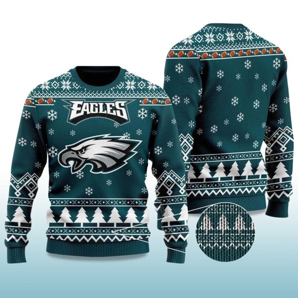 2025 Eagle Football Ugly Christmas Sweater 2