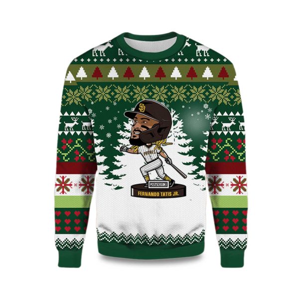 2025 Fernando Tatis JR Postseason Padres Ugly Christmas Sweater 1