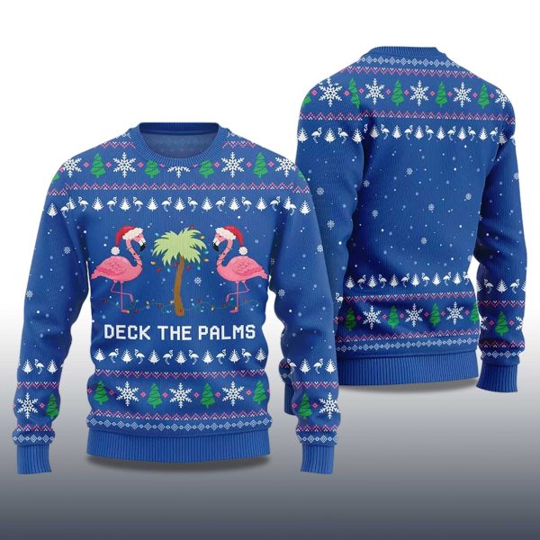 2025 Flamingo Deck The Palms Ugly Christmas Sweater 2