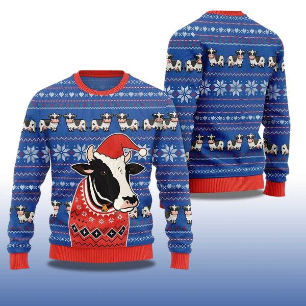 2025 Funny Cow Ugly Christmas Sweater 2
