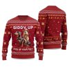 2025 Giddy Up Pick Up Your Feet Dachshund Capybara Ugly Christmas Sweater 2