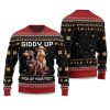 2025 Giddy Up Pick Up Your Feet Dachshund Capybara Ugly Christmas Sweater 3