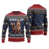 2025 Giddy Up Pick Up Your Feet Dachshund Capybara Ugly Christmas Sweater 4