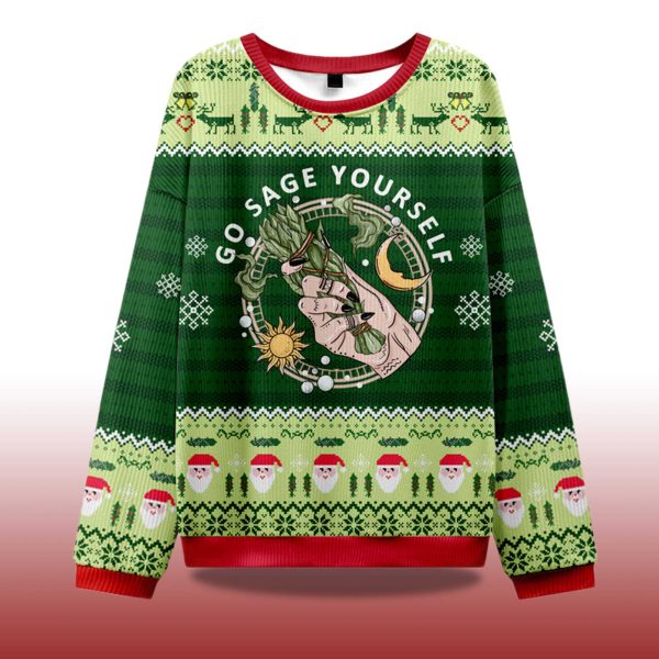 2025 Go Sage Yourself Ugly Christmas Sweater 2