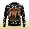 2025 God is Great Horses Are Good People Are Crazy Ugly Christmas Sweater 2