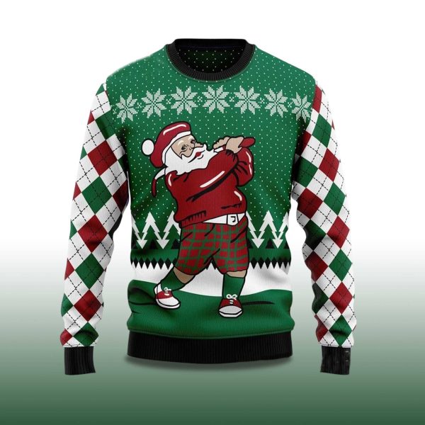 2025 Golfer Santa Ugly Christmas Sweater 2