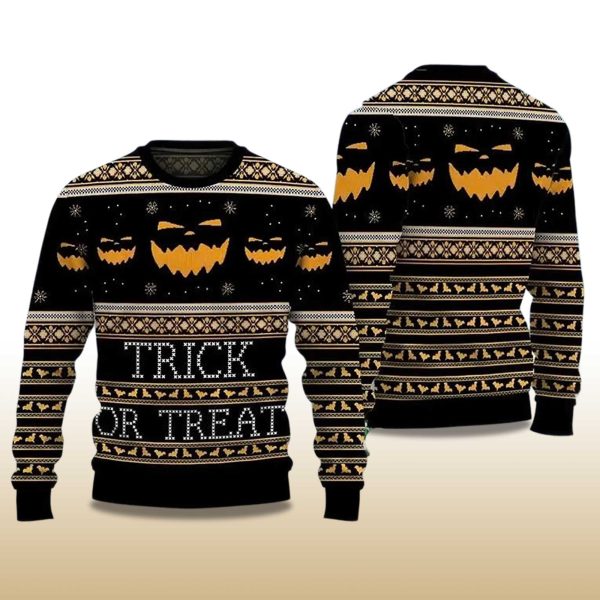 2025 Halloween Trick or Treat Ugly Christmas Sweater 2