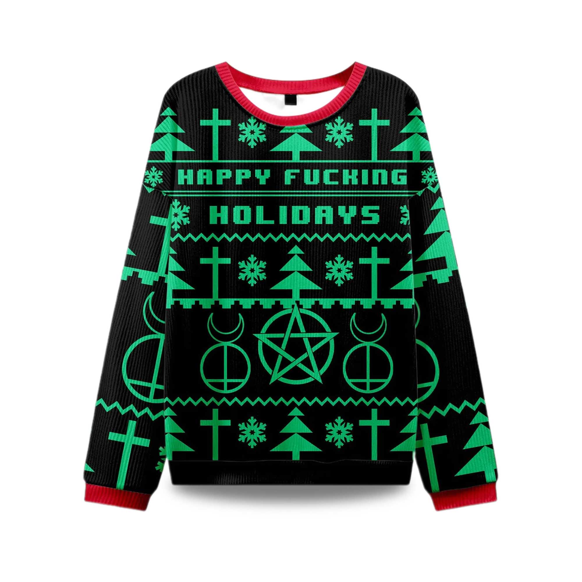 2025 Happy Fucking Holidays Ugly Christmas Sweater 