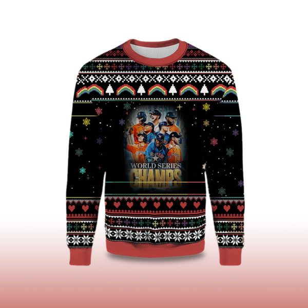 2025 Houston Astros World Series Champs Ugly Christmas Sweater 2