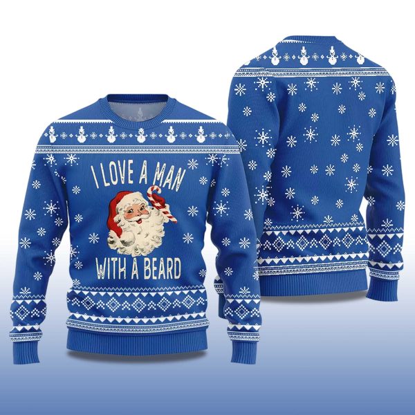 2025 I Love a Man With A Beard Ugly Christmas Sweater 2