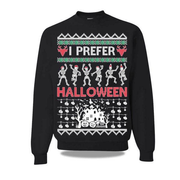 2025 I Prefer Halloween Skeleton Dance Ugly Sweater Christmas 3