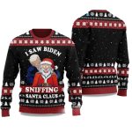 2025 I Saw Biden Sniffing Santa Claus Ugly Christmas Sweater