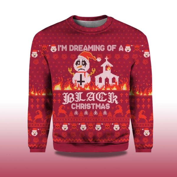2025 Im Dreaming Of A Black Christmas Ugly Sweater 2