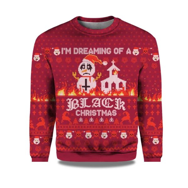 2025 Im Dreaming Of A Black Christmas Ugly Sweater