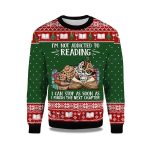 2025 I'm Not Addicted To Reading Owl Ugly Christmas Sweater
